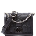 723777 GG Nylon Enamel Mini Chain Bag Black