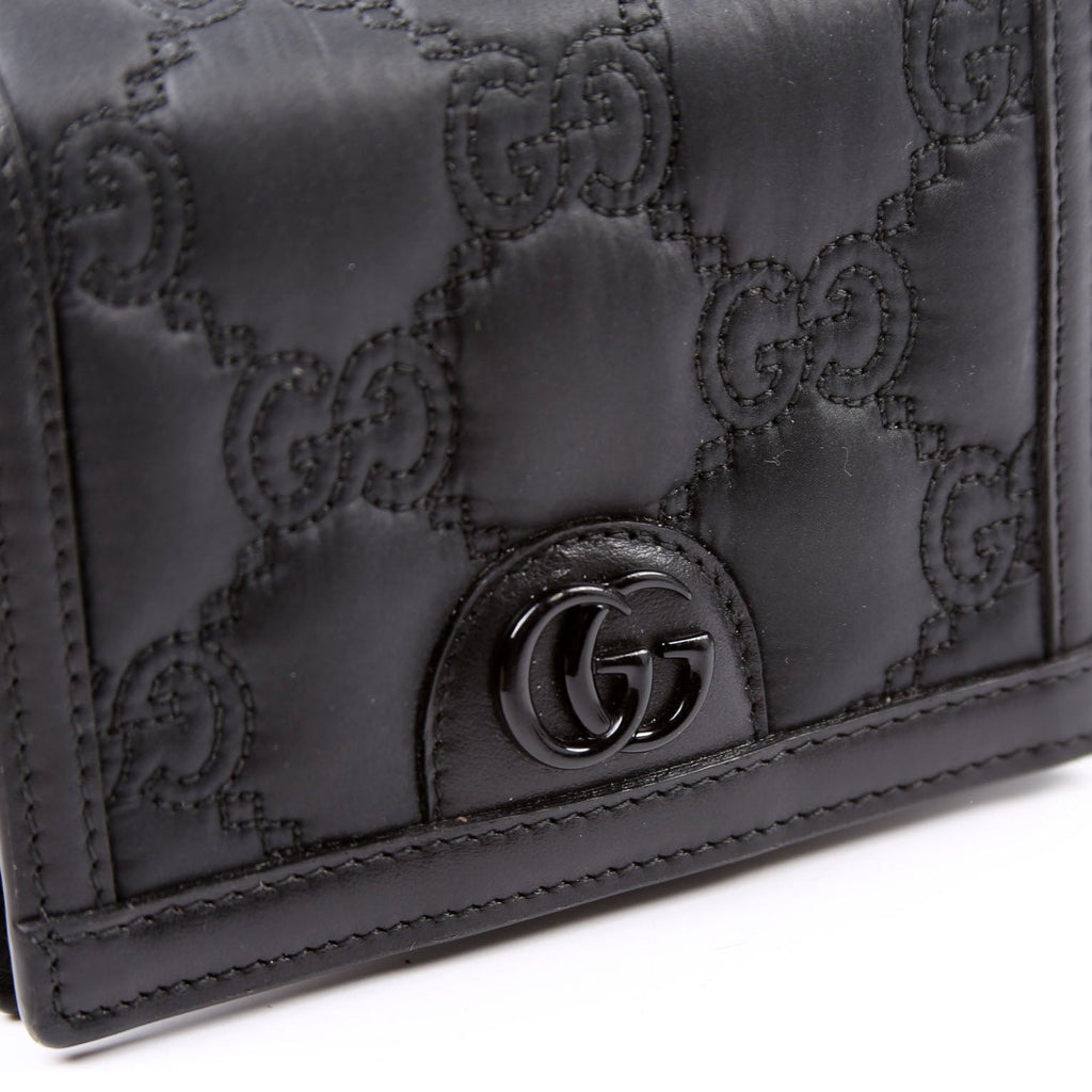 723777 GG Nylon Enamel Mini Chain Bag Black