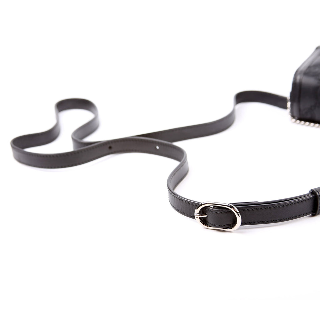 723777 GG Nylon Enamel Mini Chain Bag Black