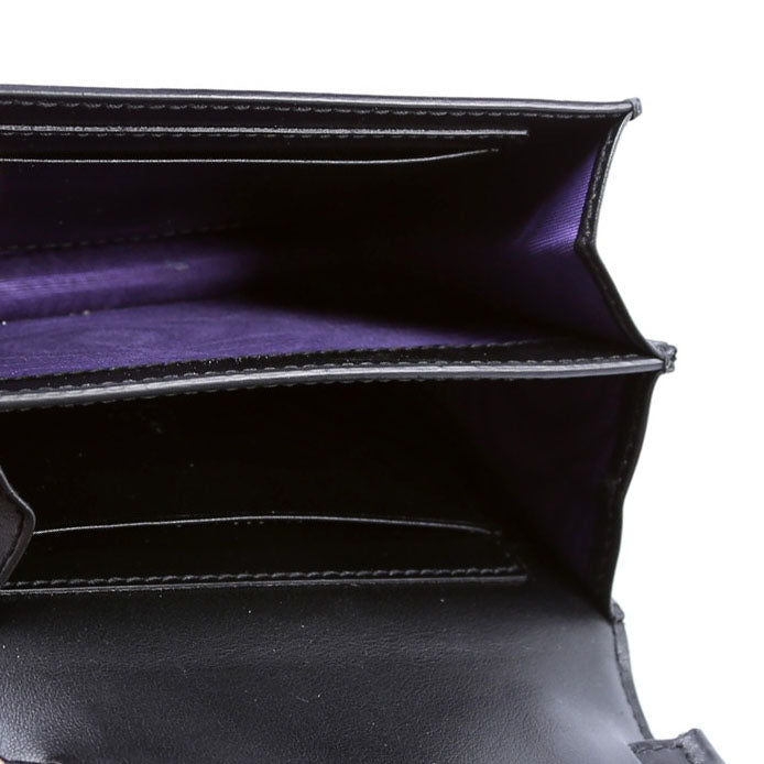 723777 GG Nylon Enamel Mini Chain Bag Black