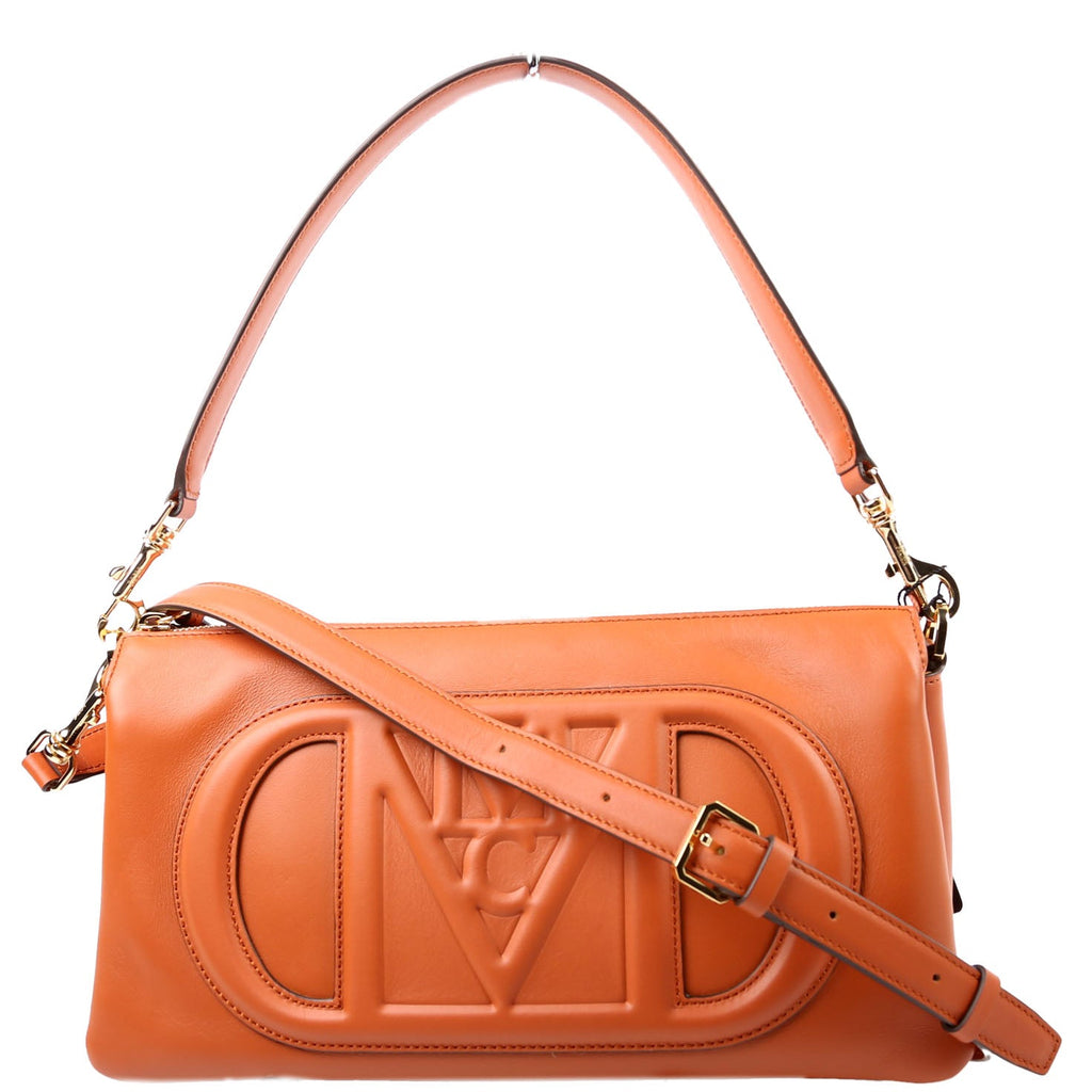 Mode Travia Small Spanish Leather Shoulder Bag Orange