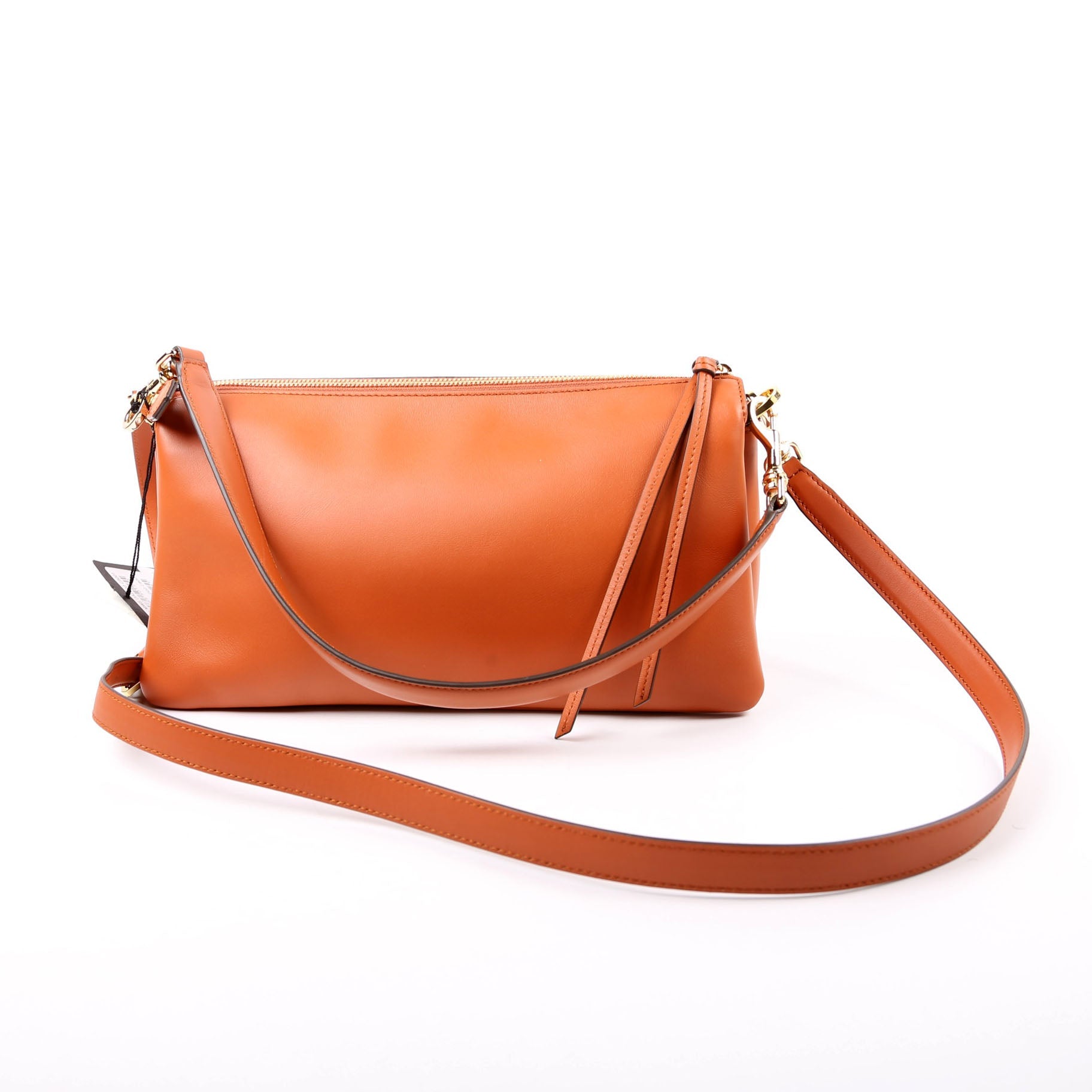 Mode Travia Small Spanish Leather Shoulder Bag Orange