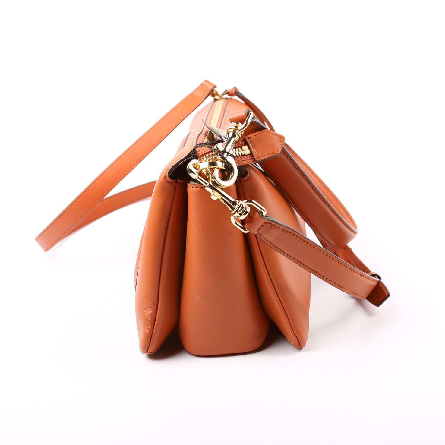 Mode Travia Small Spanish Leather Shoulder Bag Orange