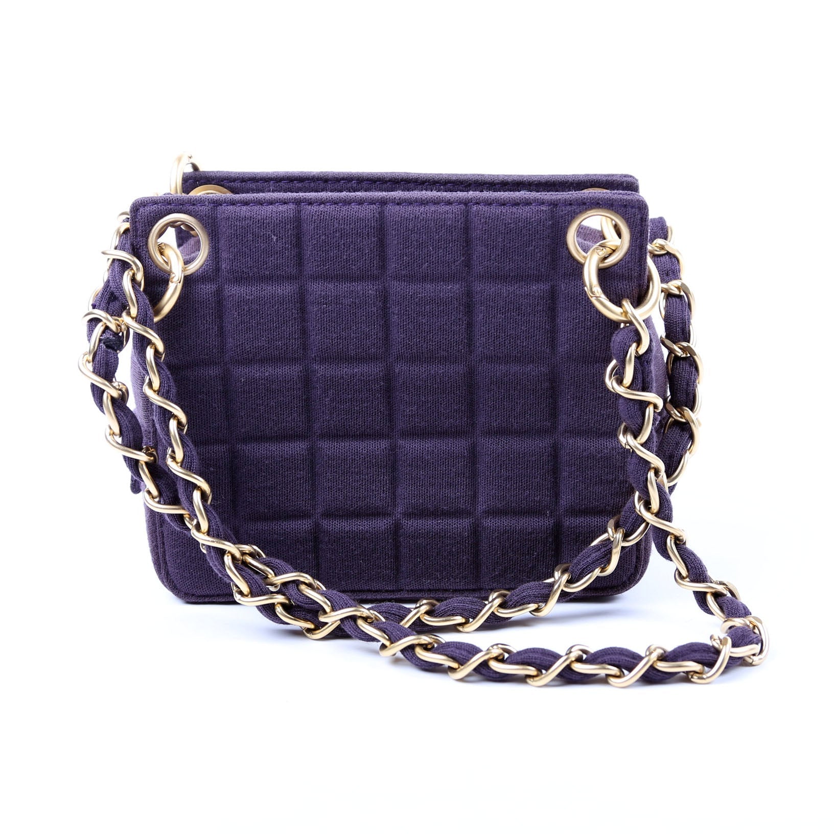 Chocolate Bar Chain Shoulder Quilted Jersey 7M Purple