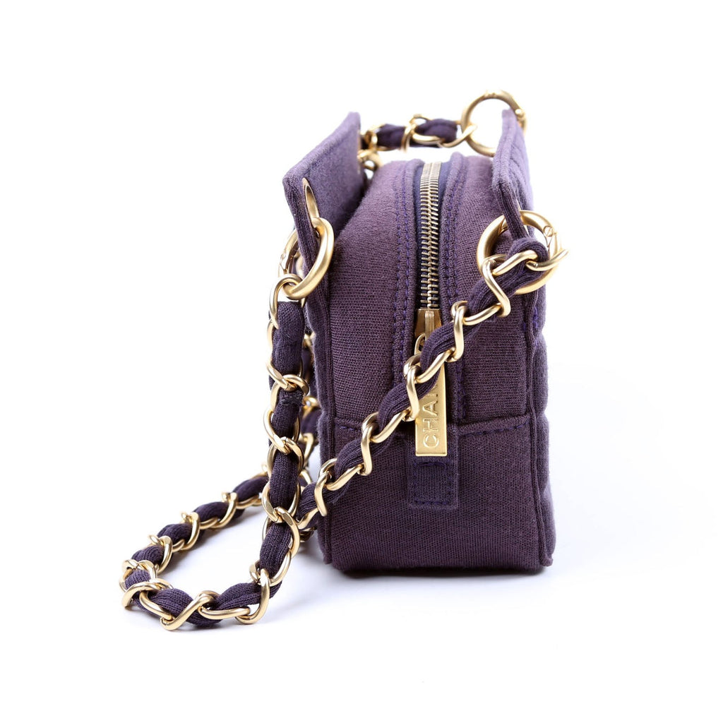 Chocolate Bar Chain Shoulder Quilted Jersey 7M Purple