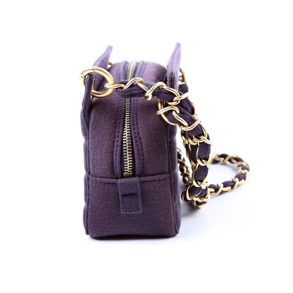 Chocolate Bar Chain Shoulder Quilted Jersey 7M Purple