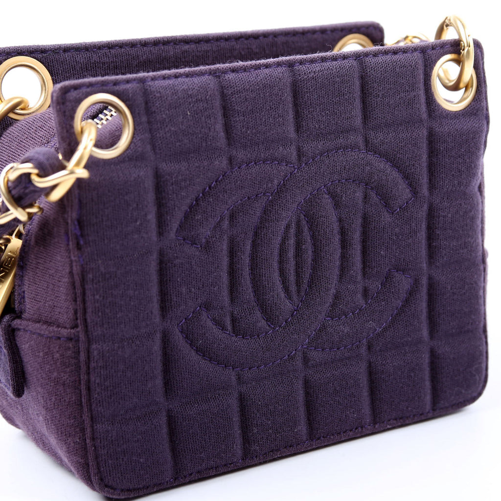 Chocolate Bar Chain Shoulder Quilted Jersey 7M Purple
