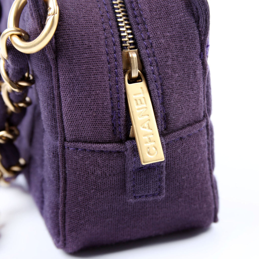 Chocolate Bar Chain Shoulder Quilted Jersey 7M Purple