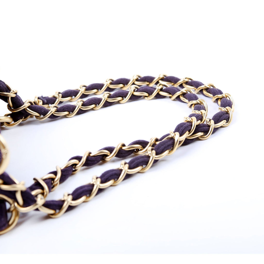 Chocolate Bar Chain Shoulder Quilted Jersey 7M Purple