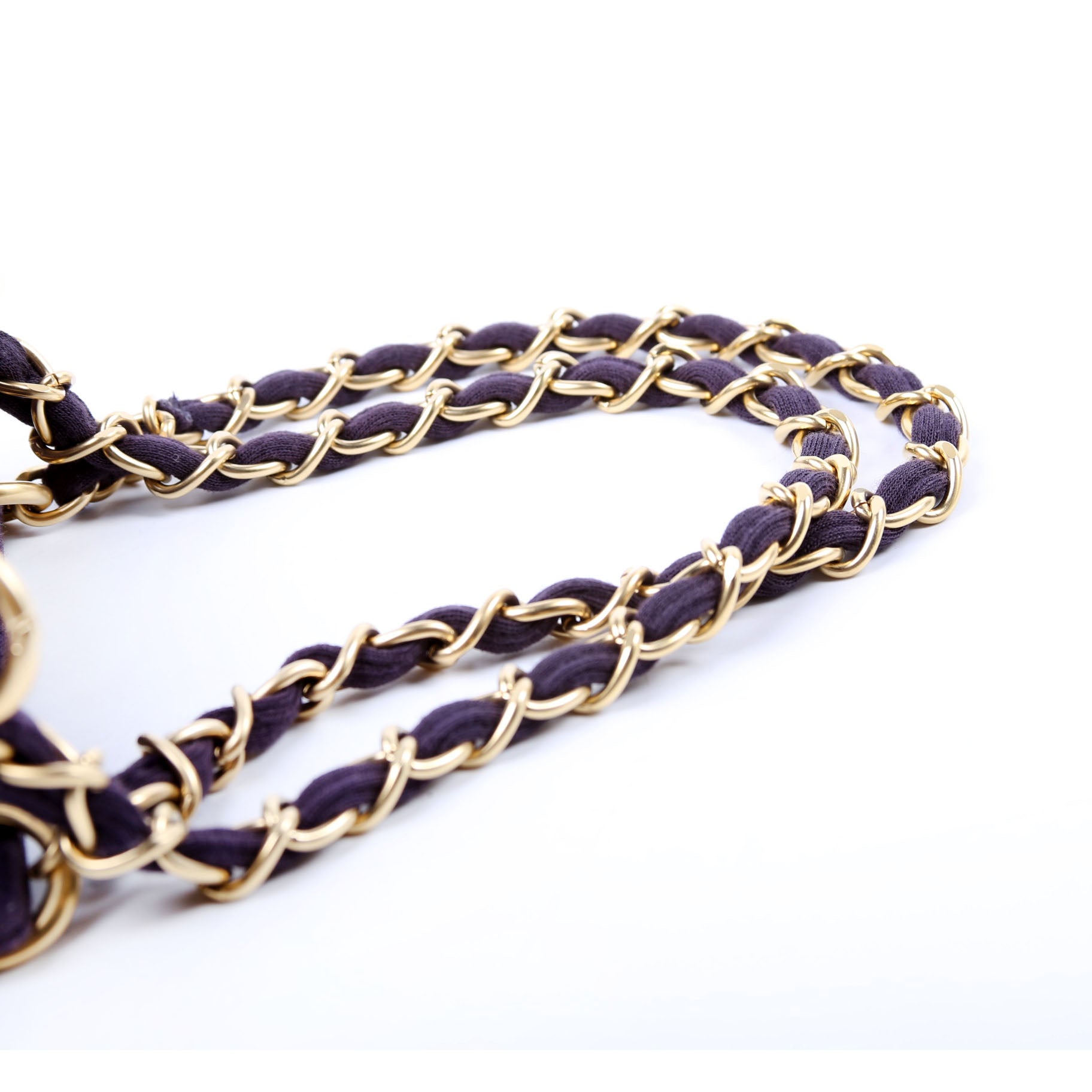 Chocolate Bar Chain Shoulder Quilted Jersey 7M Purple