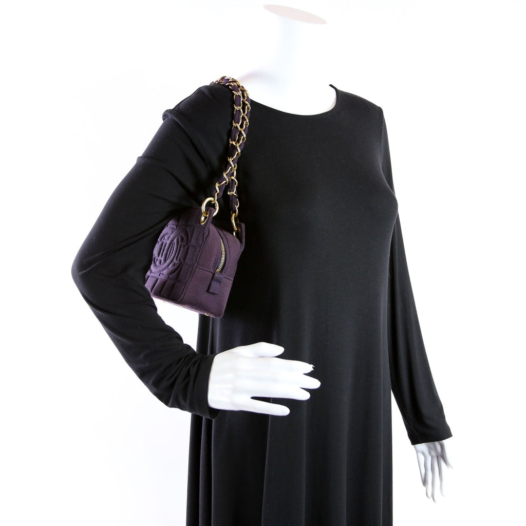 Chocolate Bar Chain Shoulder Quilted Jersey 7M Purple