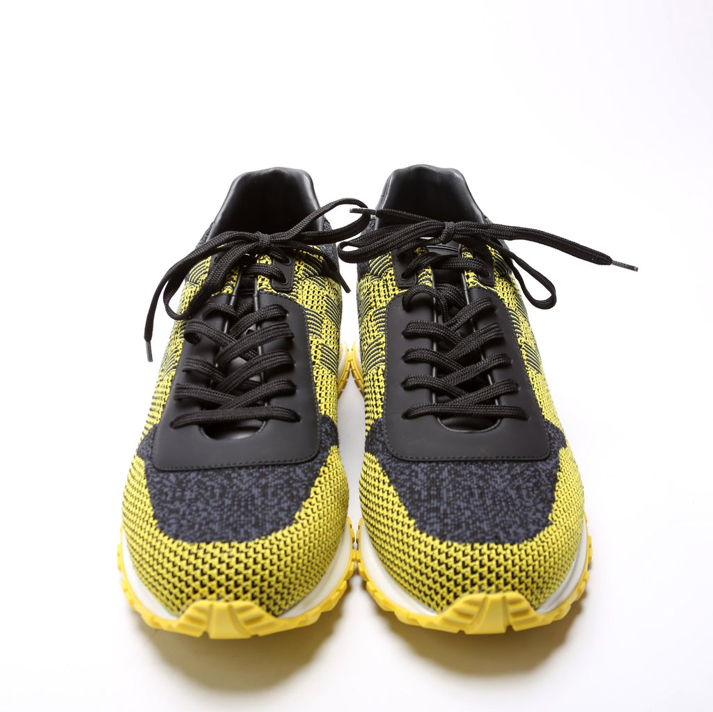 Run Away Damier Mesh Sneakers Mens Size 8.5 Yellow/Black