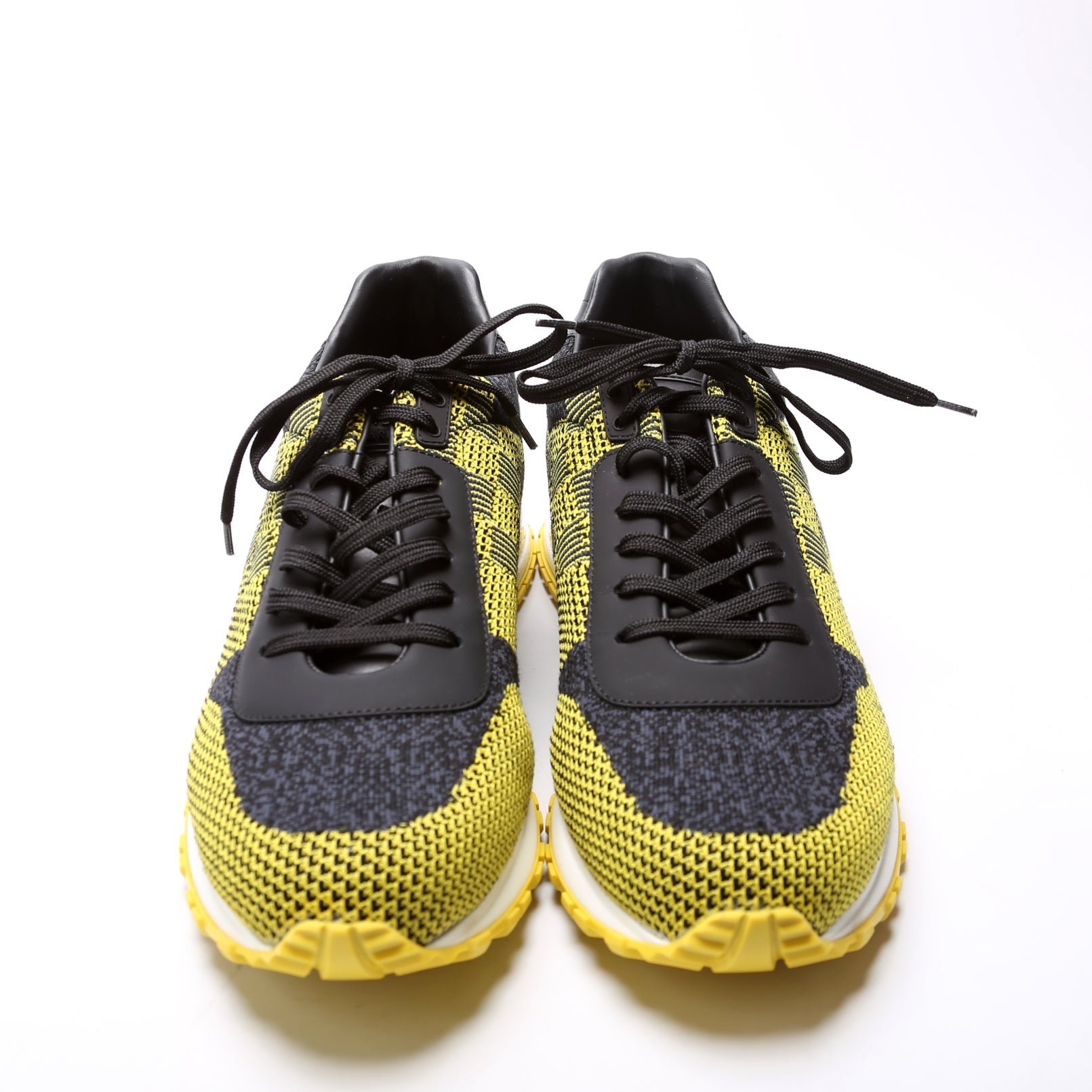 Run Away Damier Mesh Sneakers Mens Size 8.5 Yellow/Black