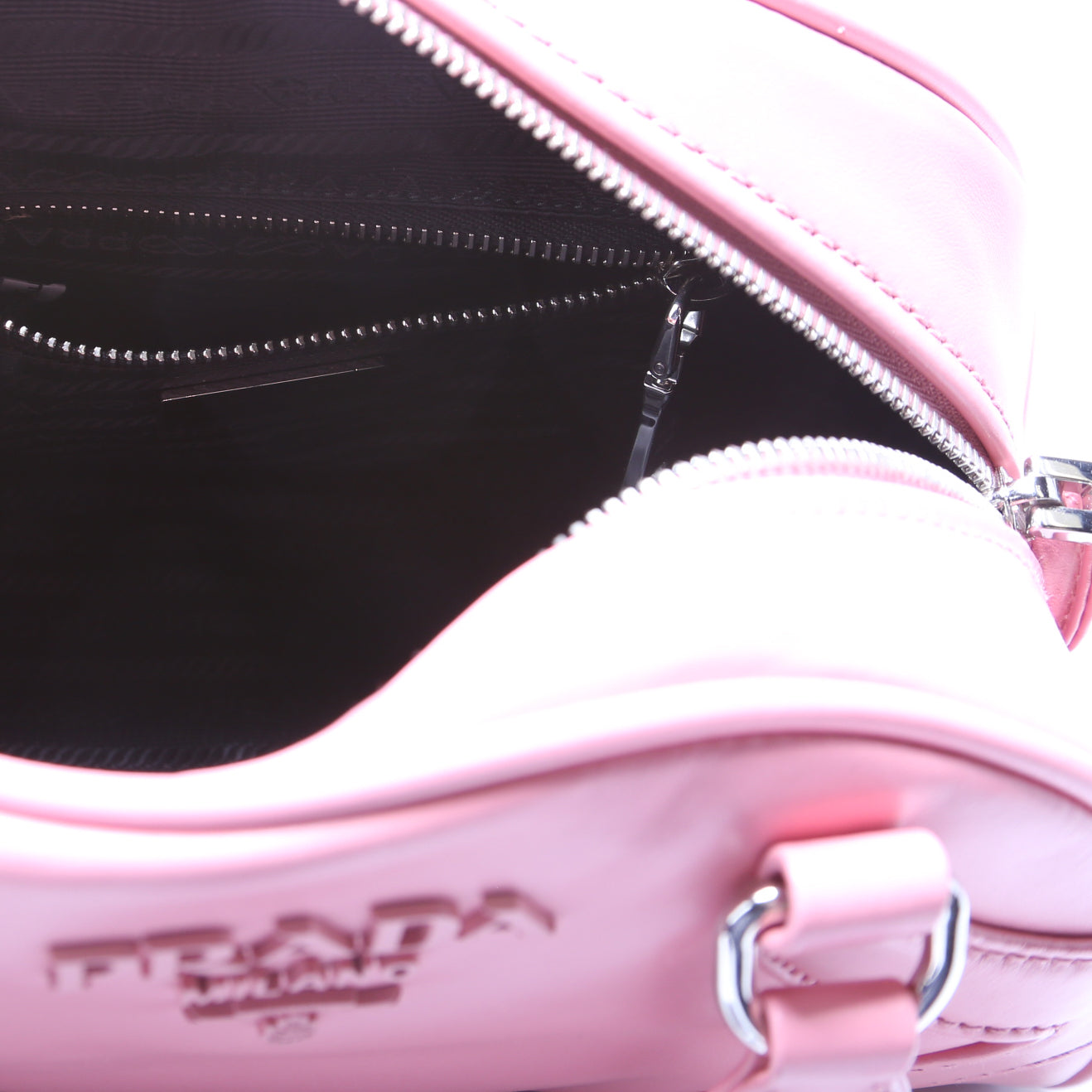 1BB071 Soft Calfskin Monochrome Bowling Bag Pink