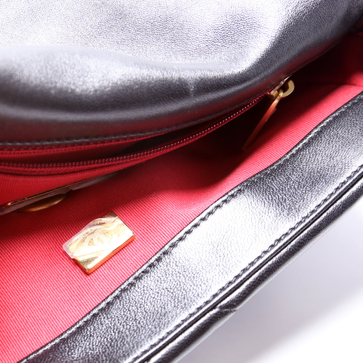 Quilted Goatskin 19 Medium Flap RFID Black
