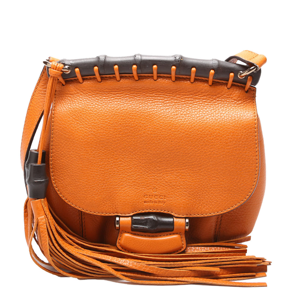 247104 Calfskin Bamboo Nouveau Shoulder Bag Small