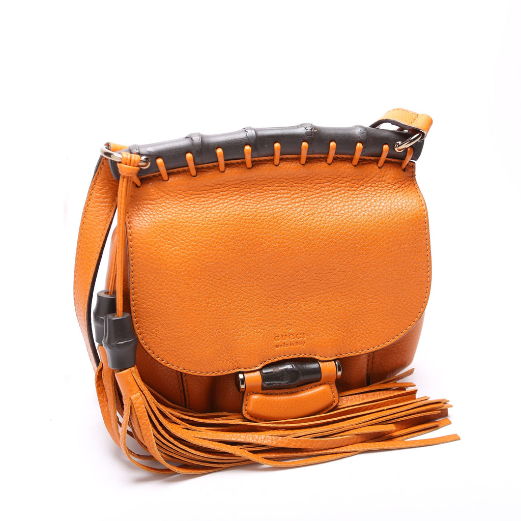 247104 Calfskin Bamboo Nouveau Shoulder Bag Small
