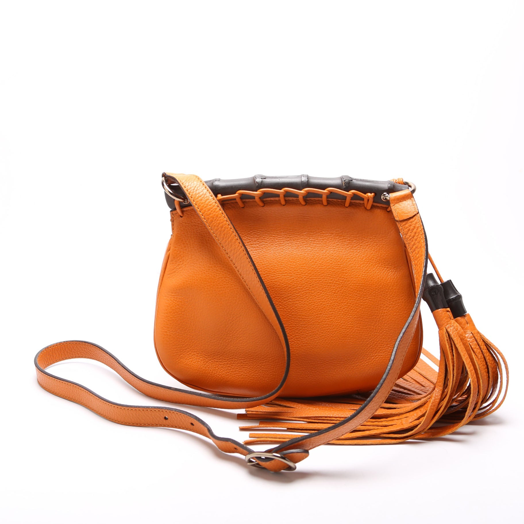 247104 Calfskin Bamboo Nouveau Shoulder Bag Small