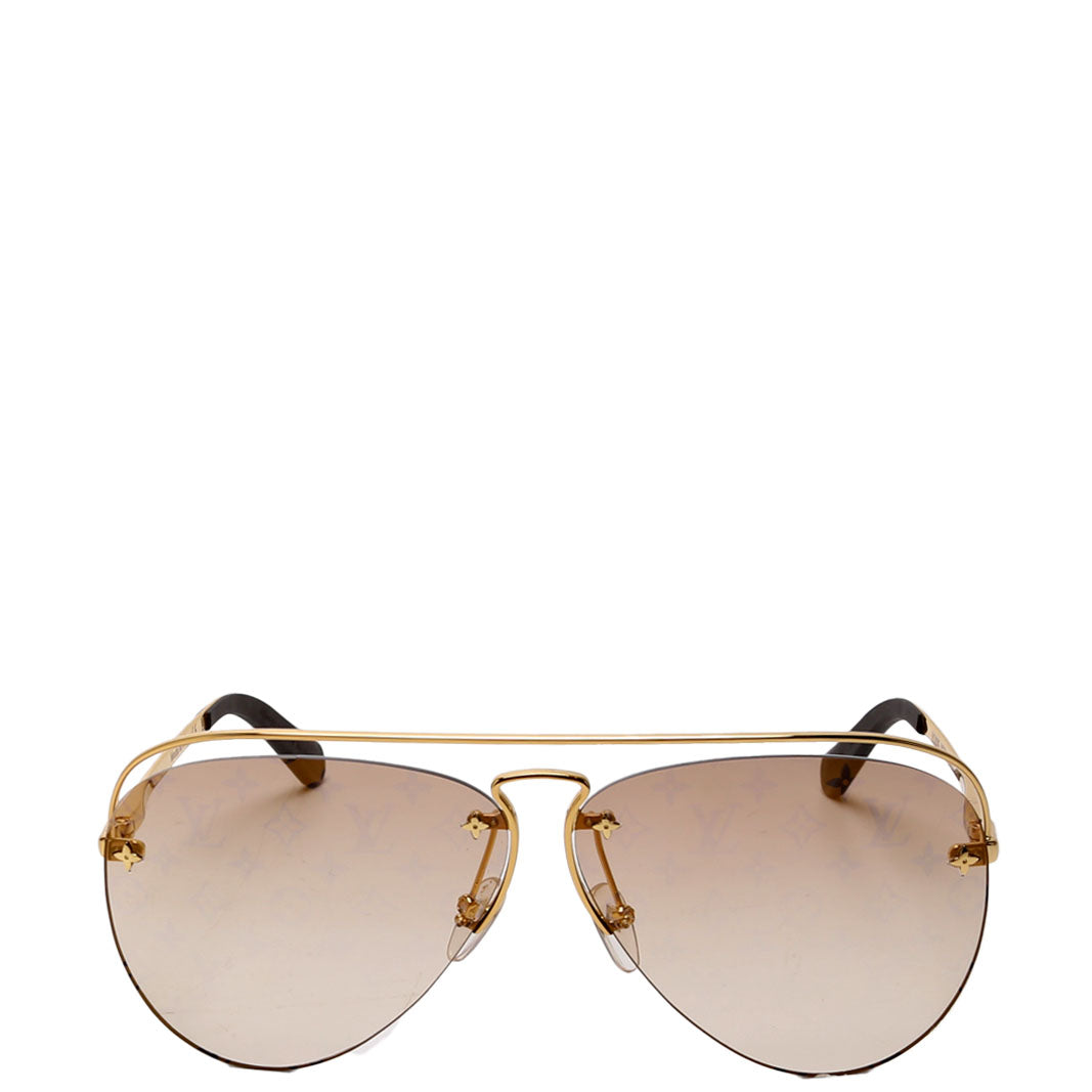 Z1366E Grease Gradient Monogram Lens Gold