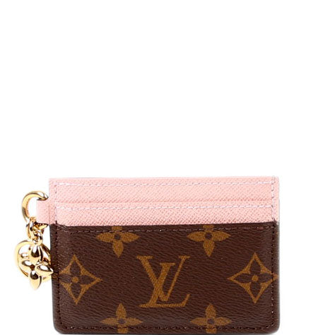 LV Charms Card Holder Monogram Pink