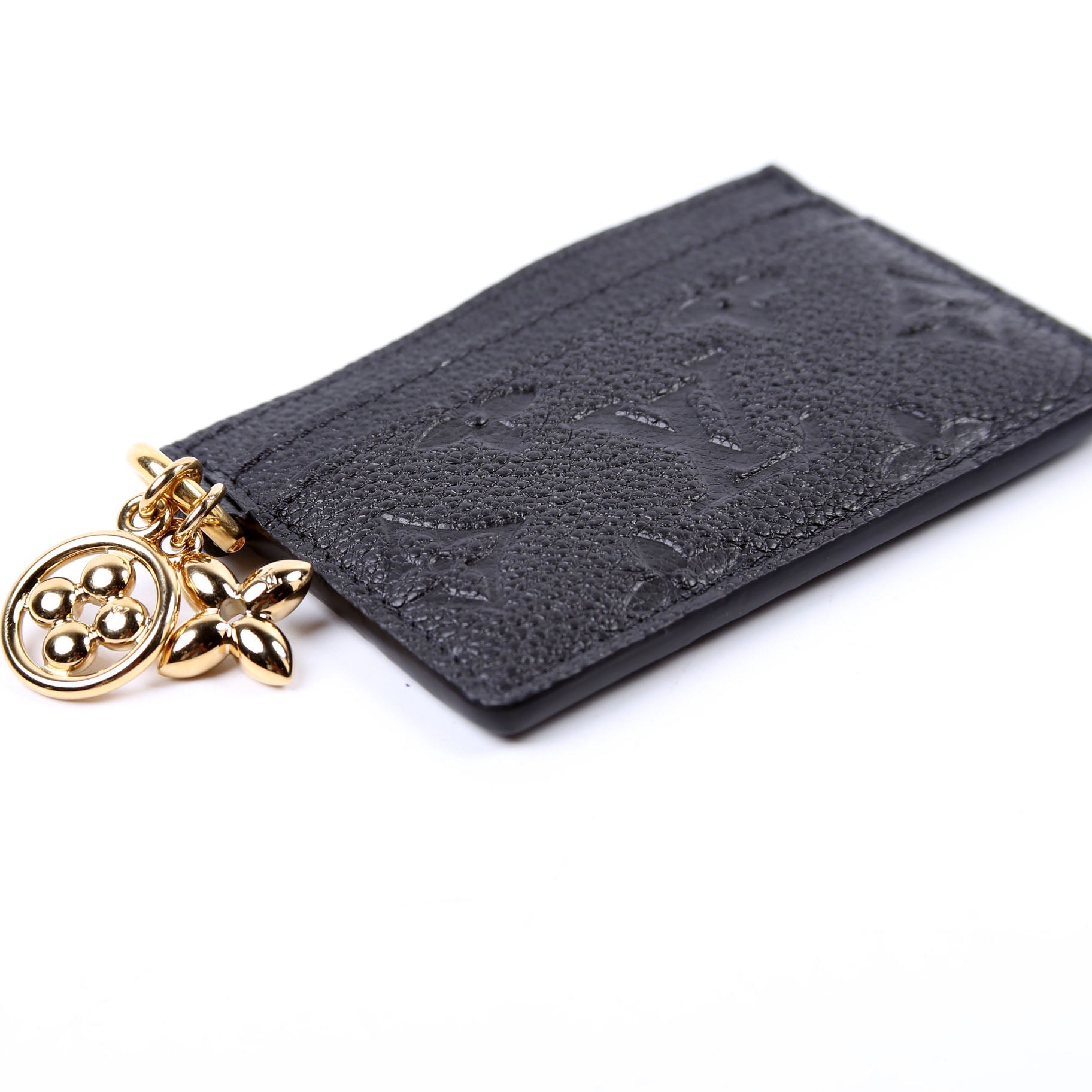 LV Charms Card Holder Empreinte Black