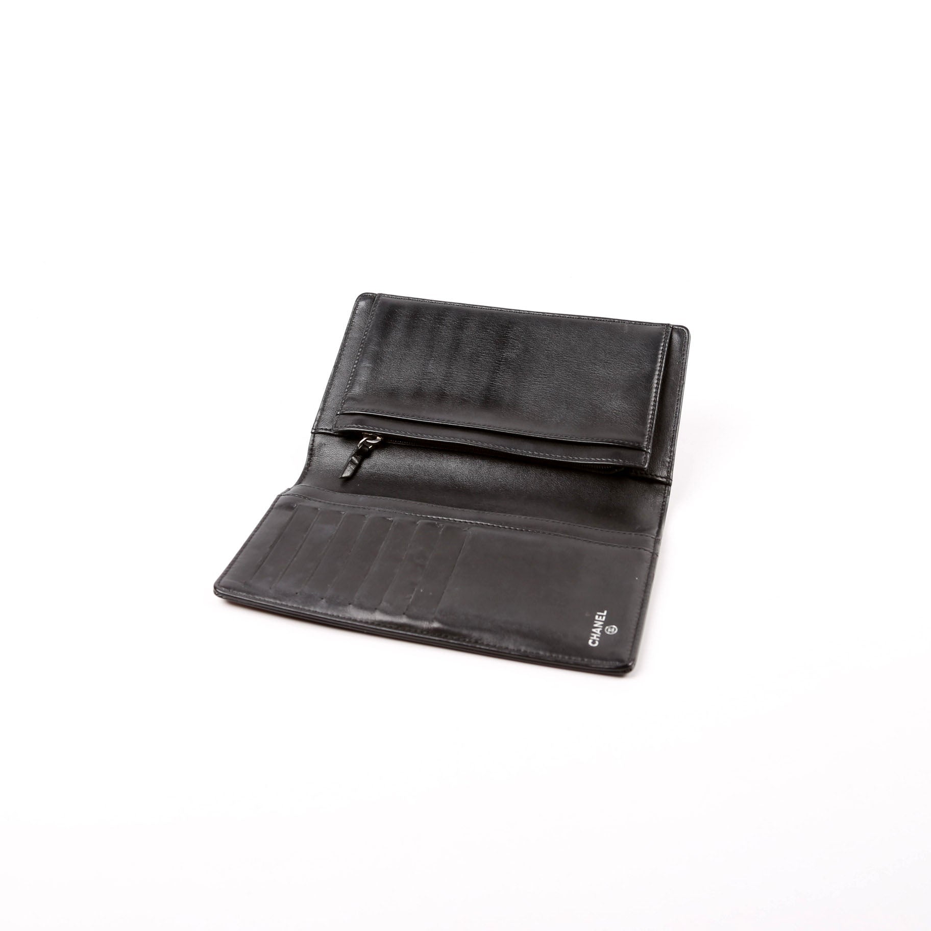 Timless CC Camellia Flower Pallet Patent Yen Wallet 12M Black/Multicolor