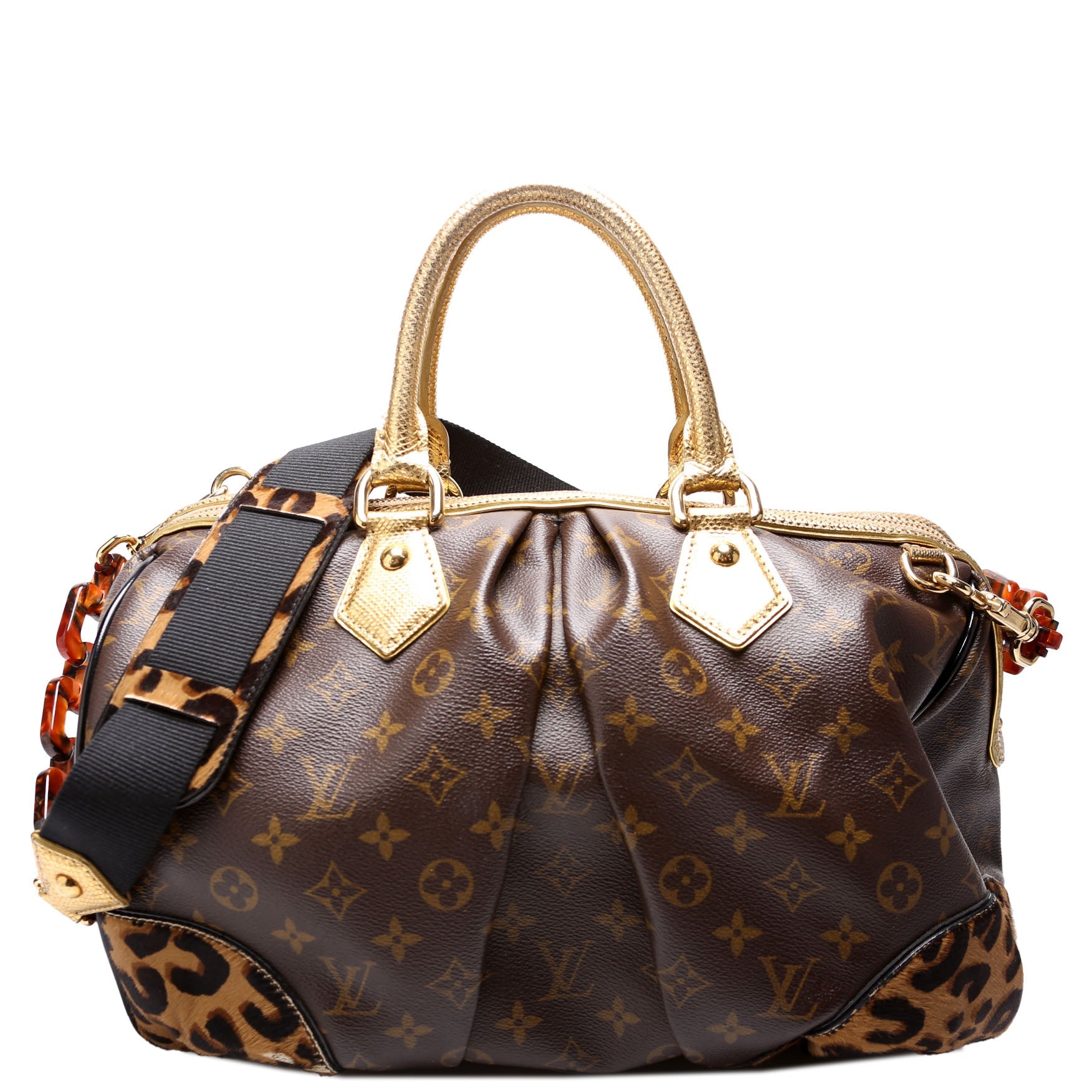 Stephen Bag Leopard Ponyhair Monogram