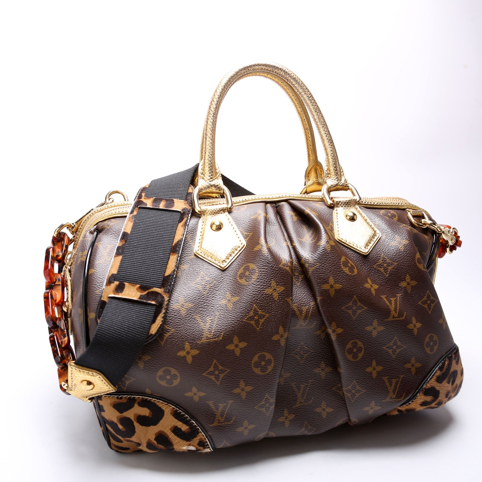 Stephen Bag Leopard Ponyhair Monogram