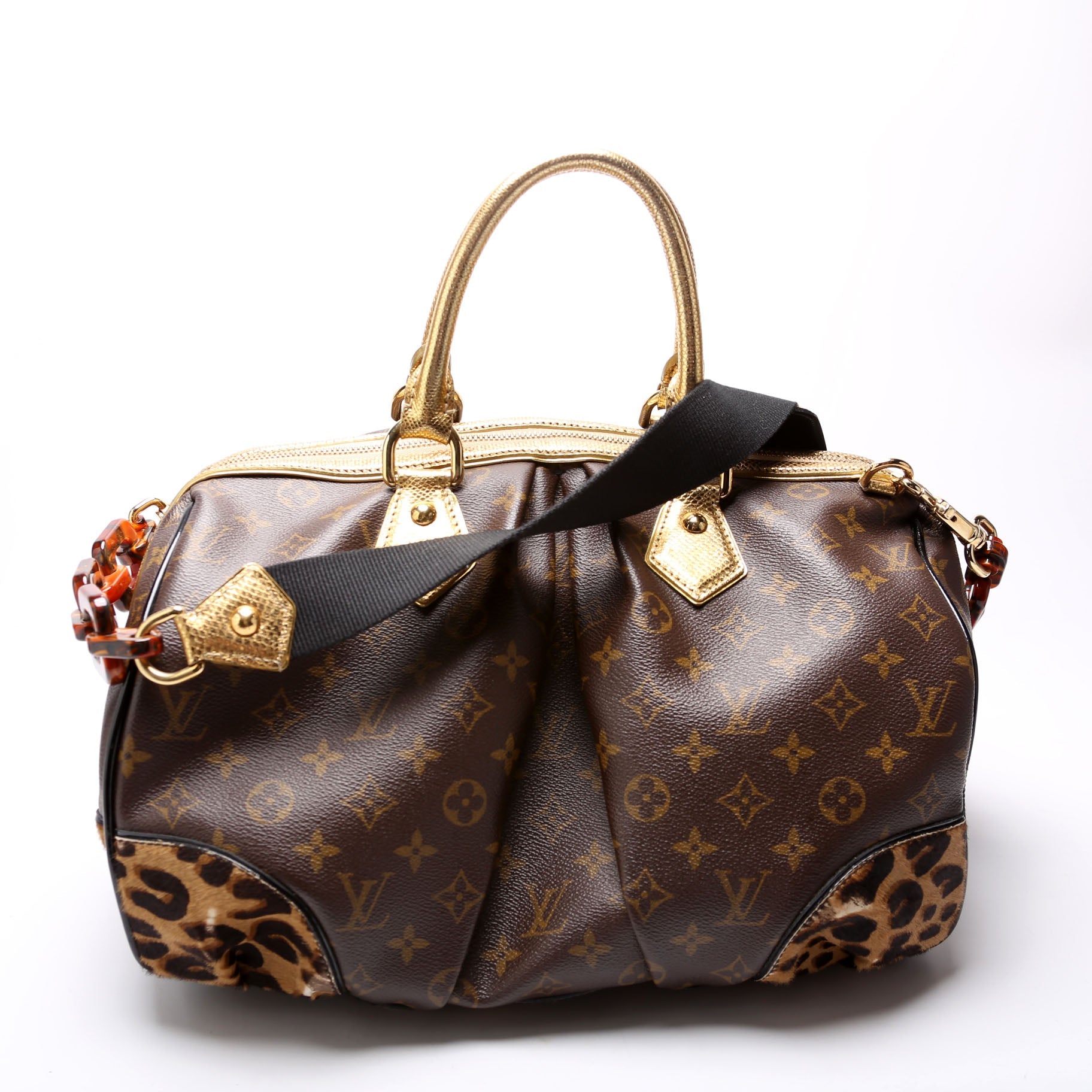 Stephen Bag Leopard Ponyhair Monogram