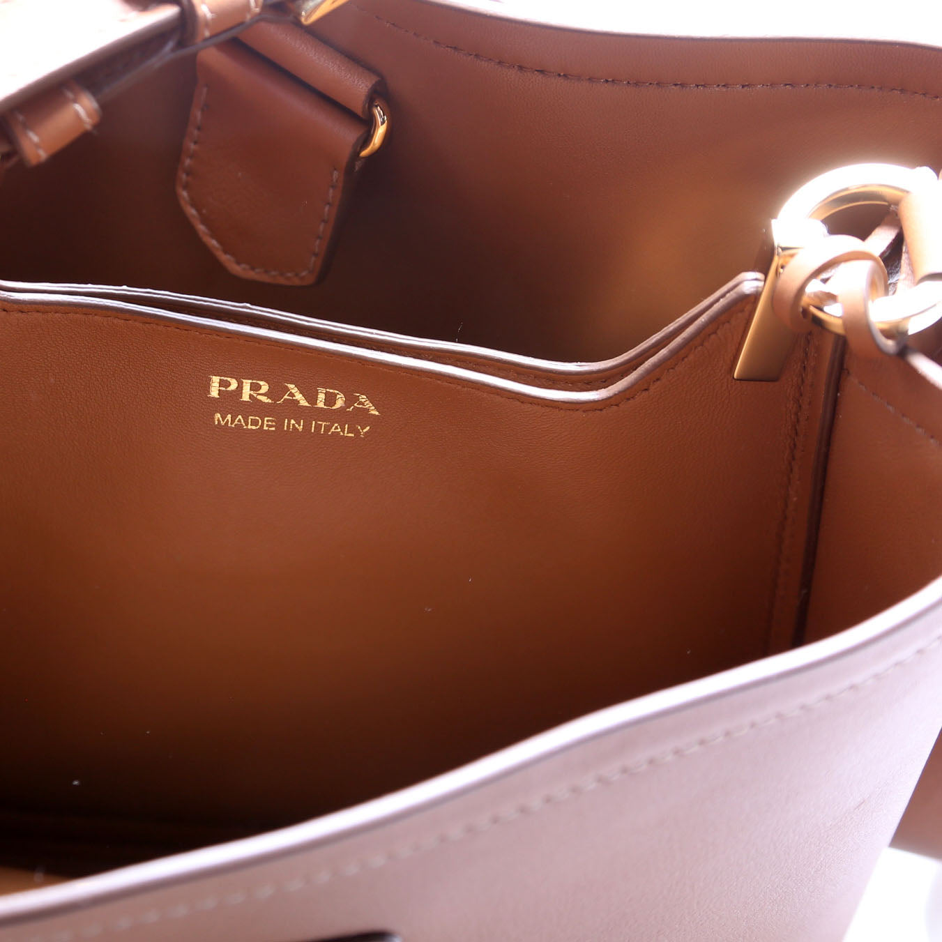 Calfskin Leather Medium Bag Brown