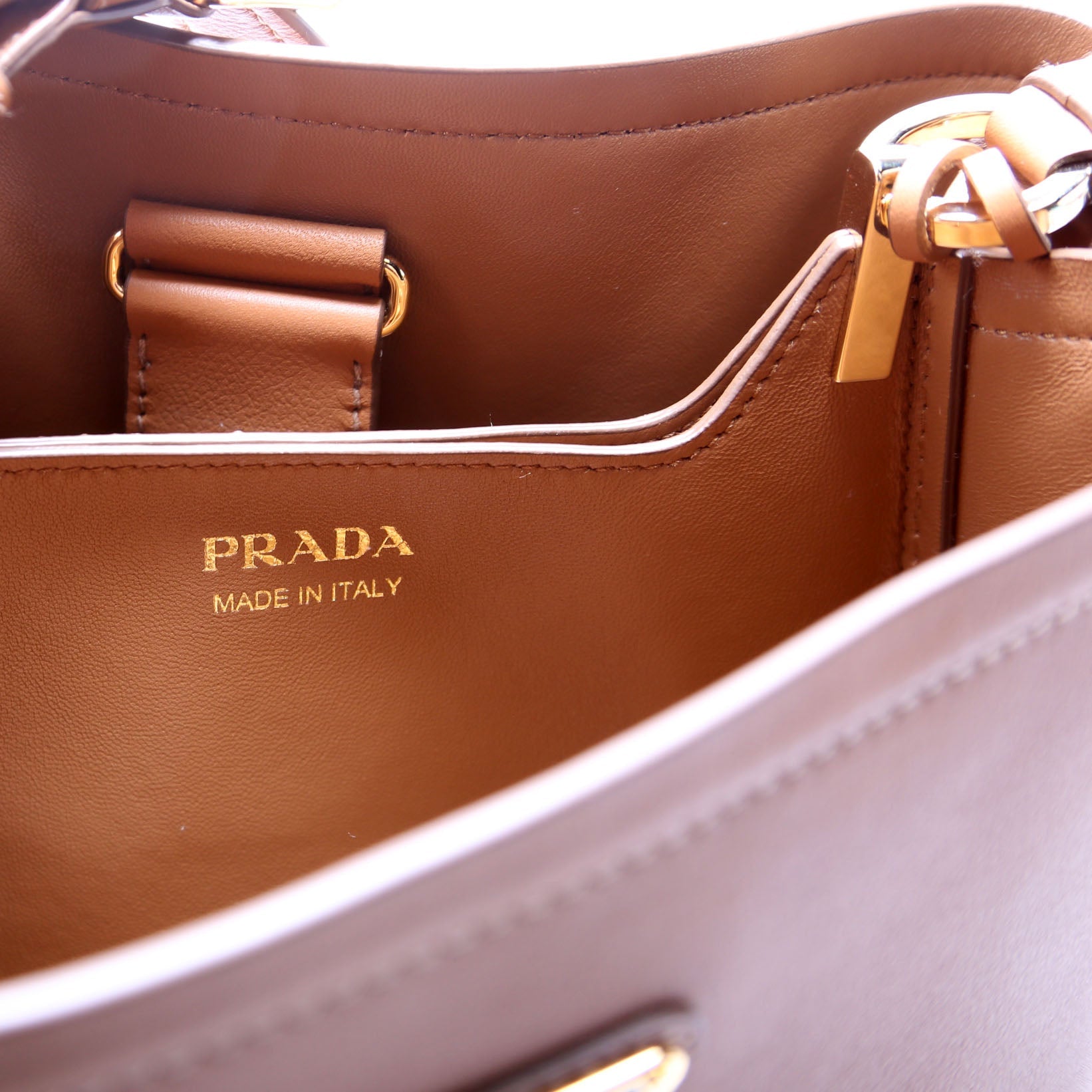Calfskin Leather Medium Bag Brown