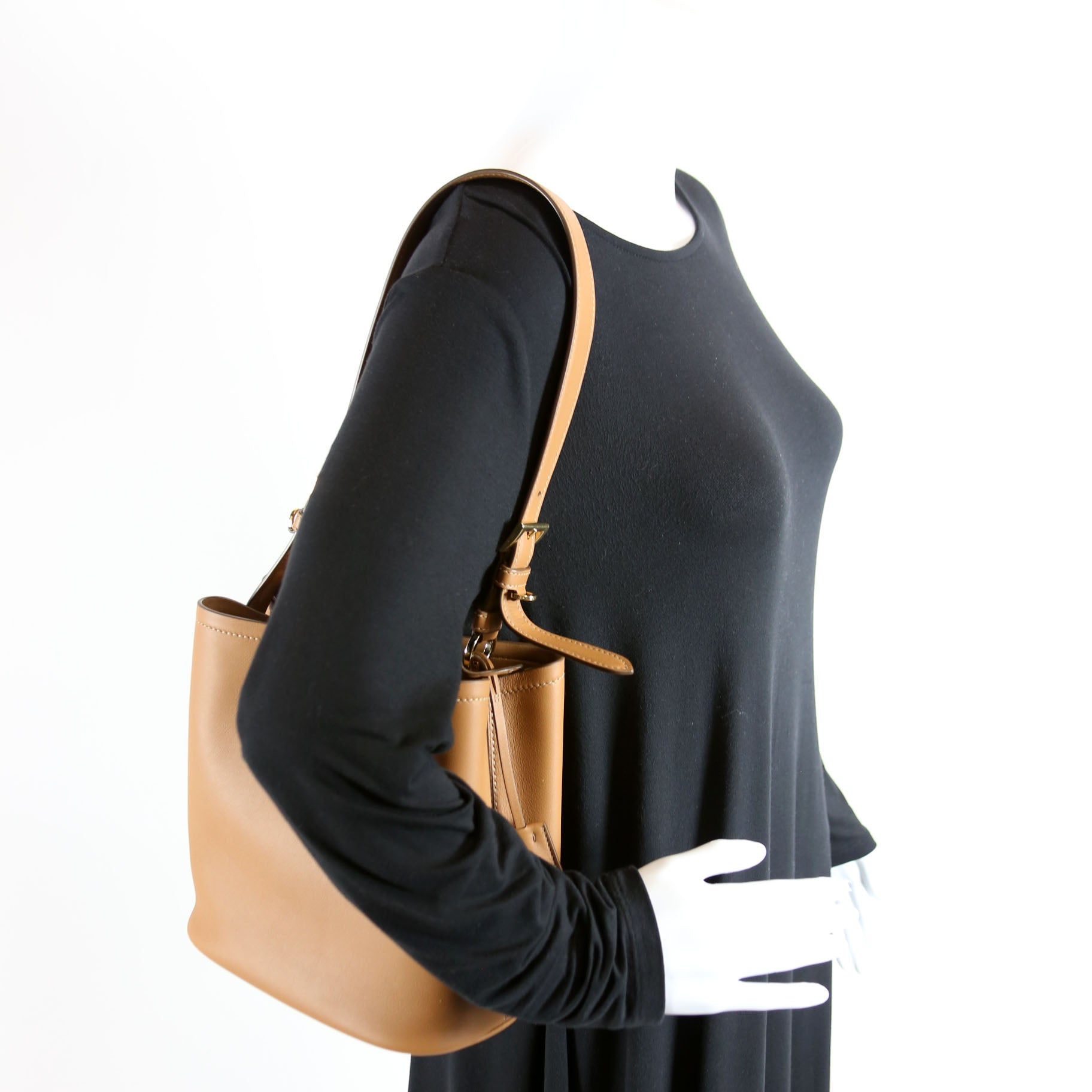 Calfskin Leather Medium Bag Brown