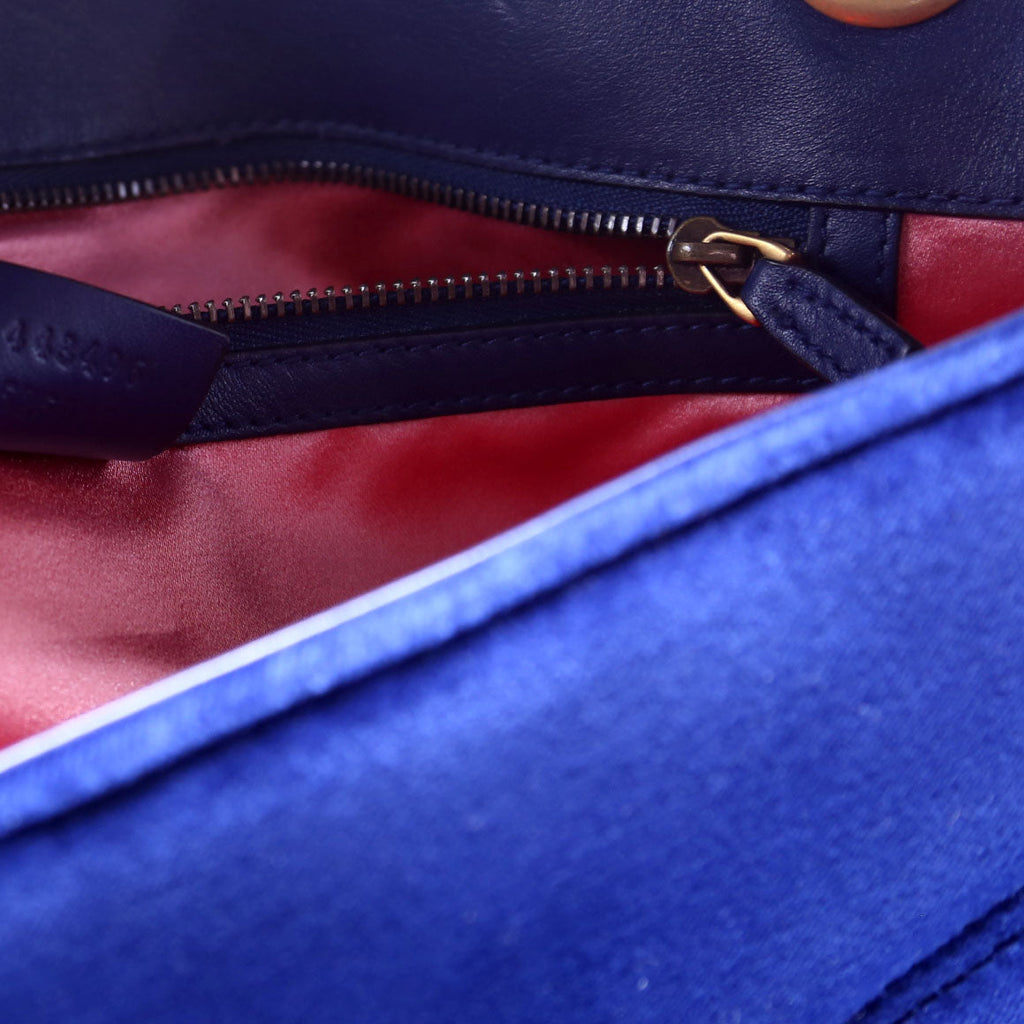 Gucci 443496 Marmont Velvet Modern Medium Blue