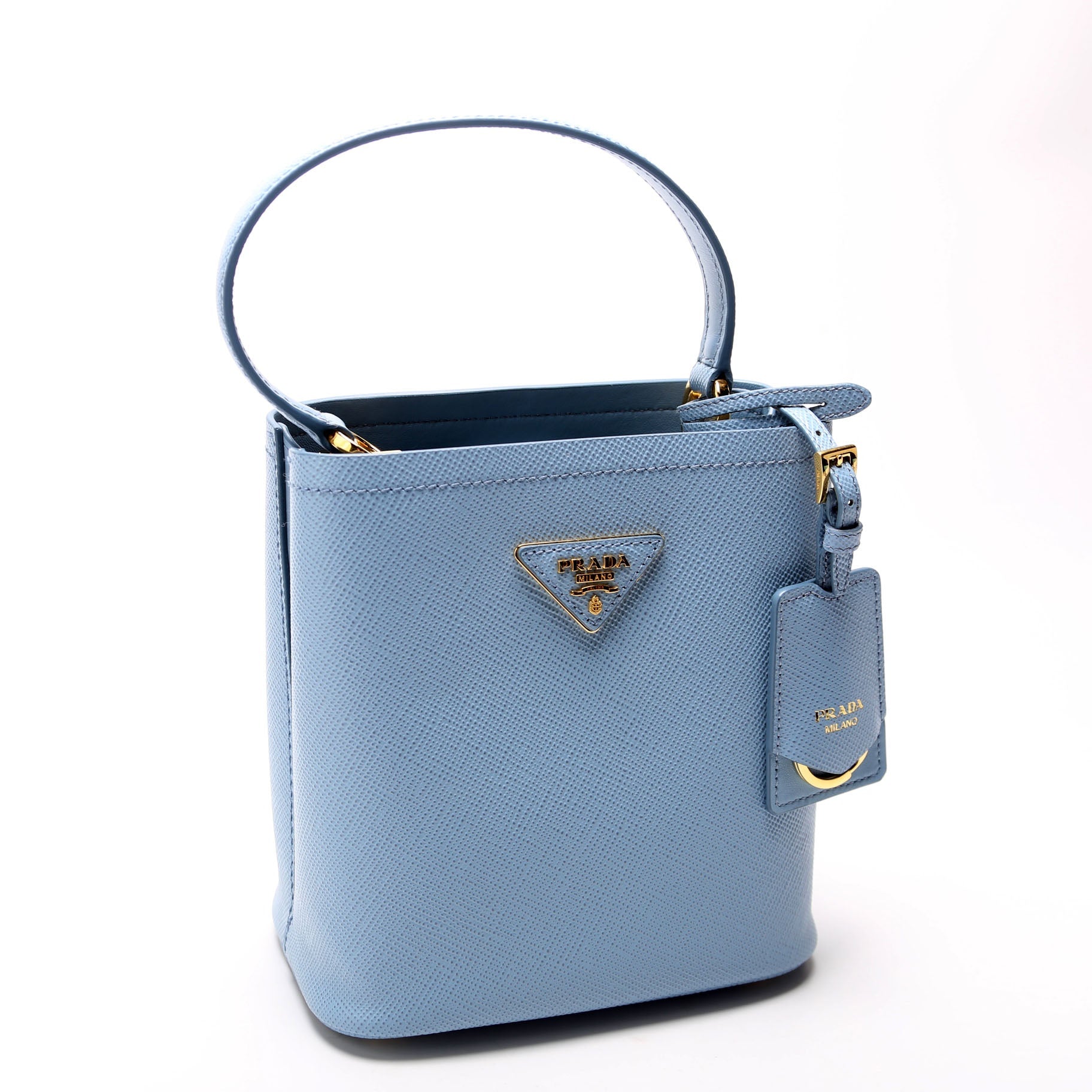 Saffiano Cuir Small Panier Bag Blue