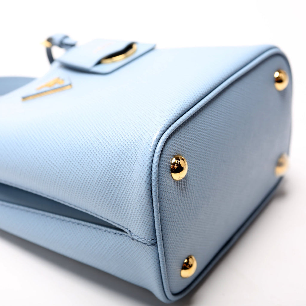 Saffiano Cuir Small Panier Bag Blue