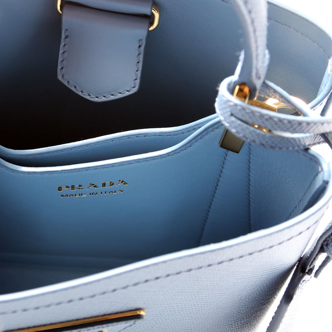 Saffiano Cuir Small Panier Bag Blue