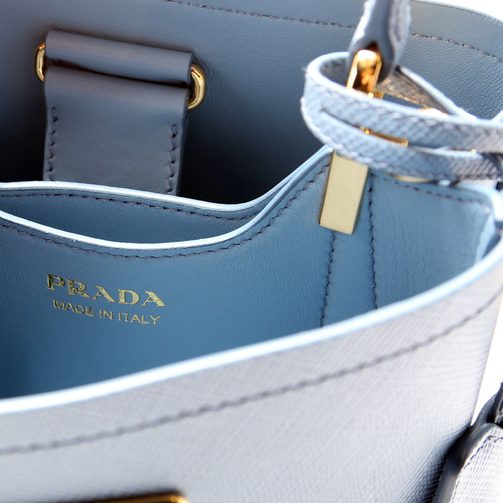 Saffiano Cuir Small Panier Bag Blue