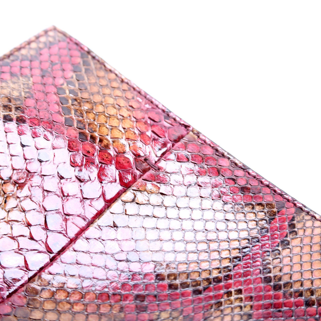 356334 Bamboo Tassel Snakeskin Clutch