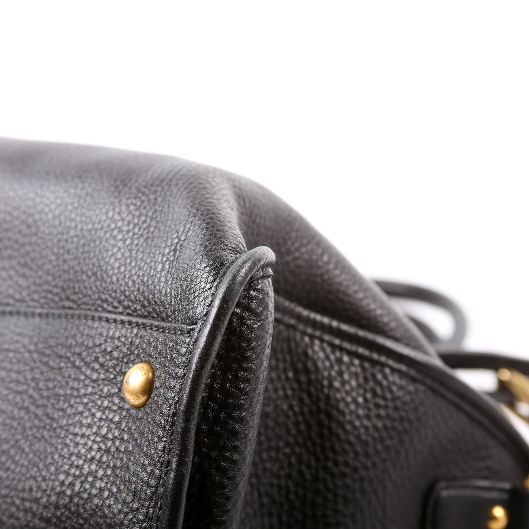 Vitello Daino Zip Shopping Satchel Large Black