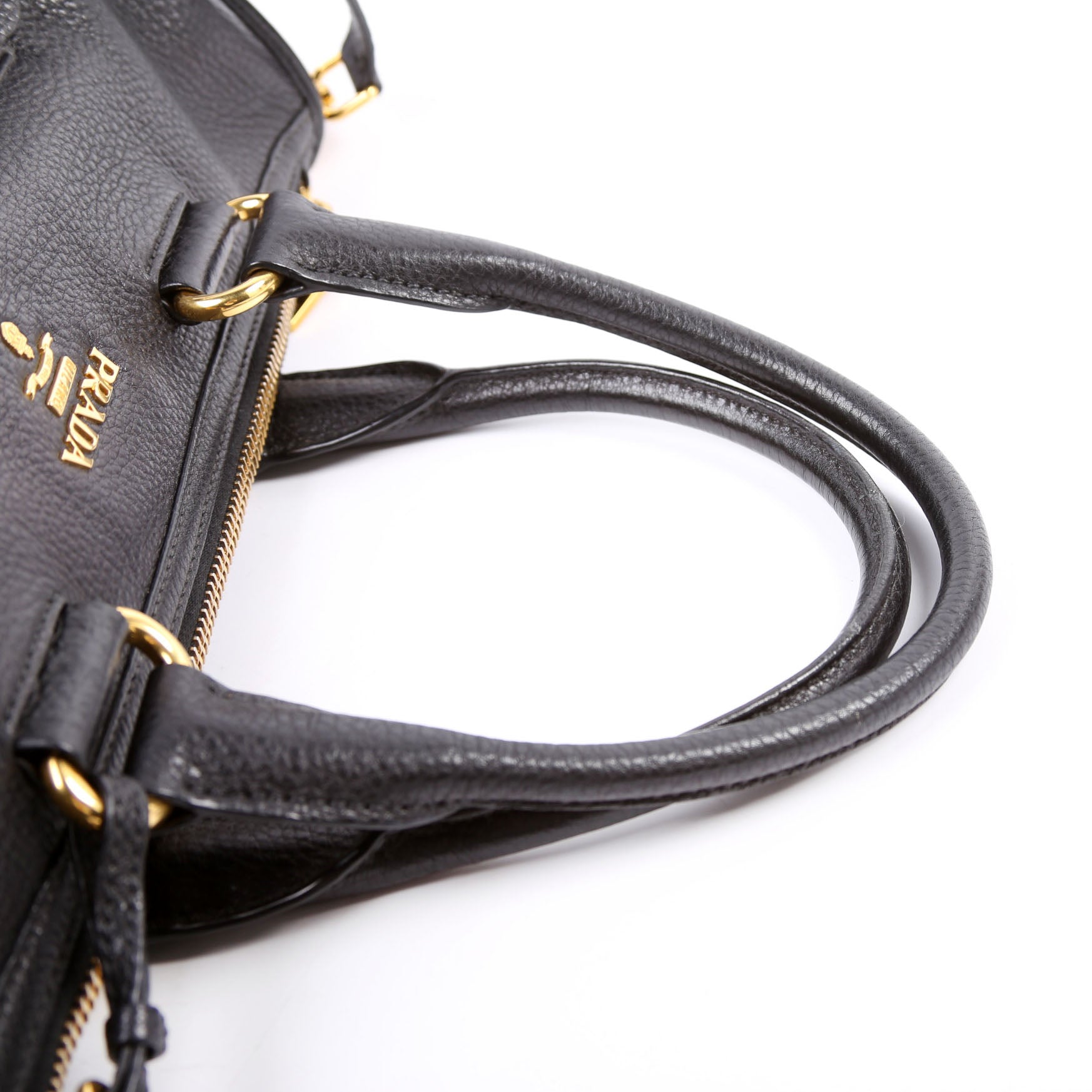 Vitello Daino Zip Shopping Satchel Large Black