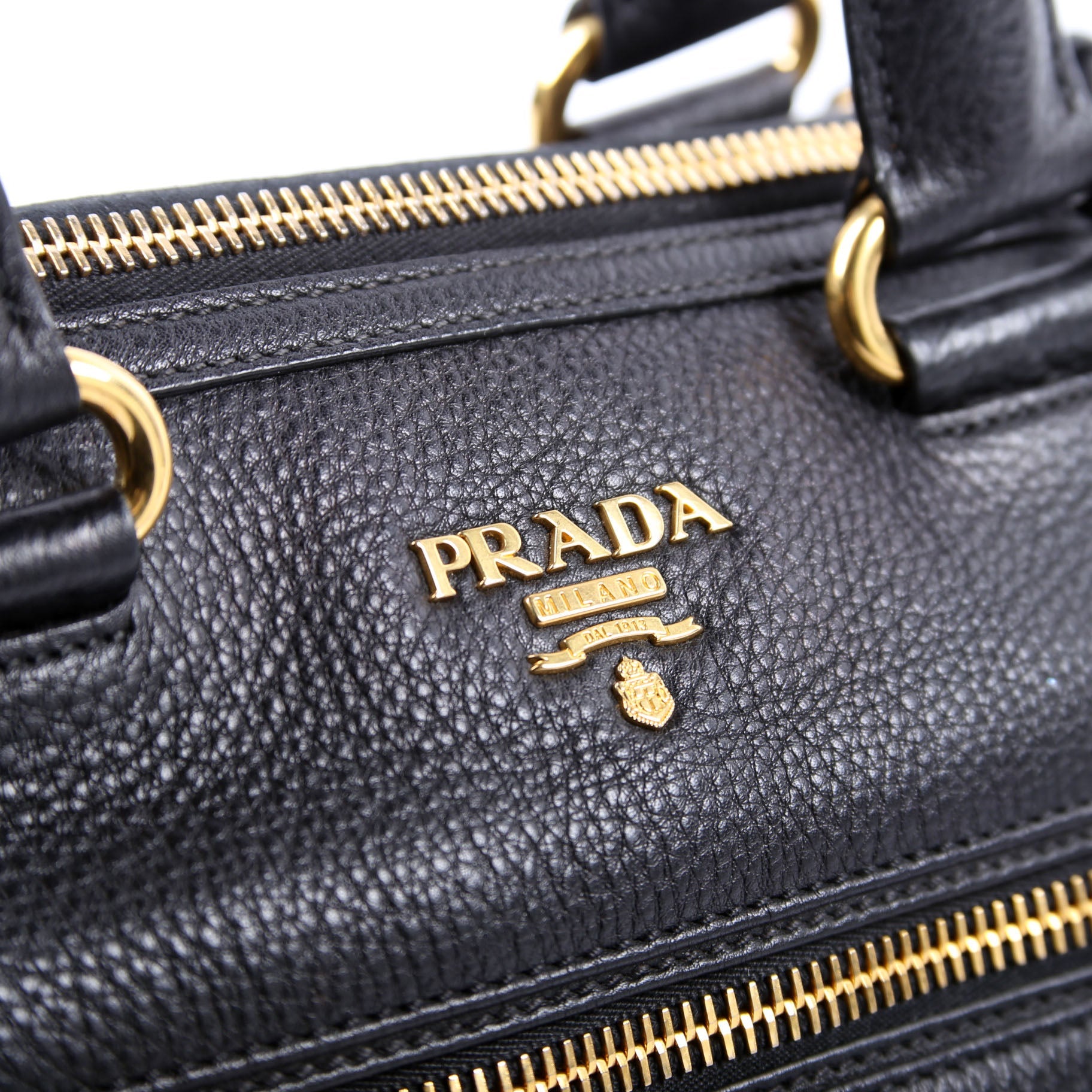 Vitello Daino Zip Shopping Satchel Large Black