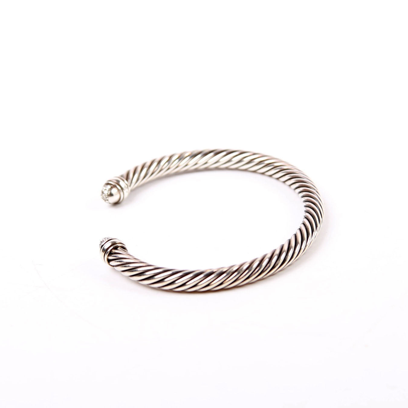 Classic Cable 5MM Pave Domes Bracelet 925