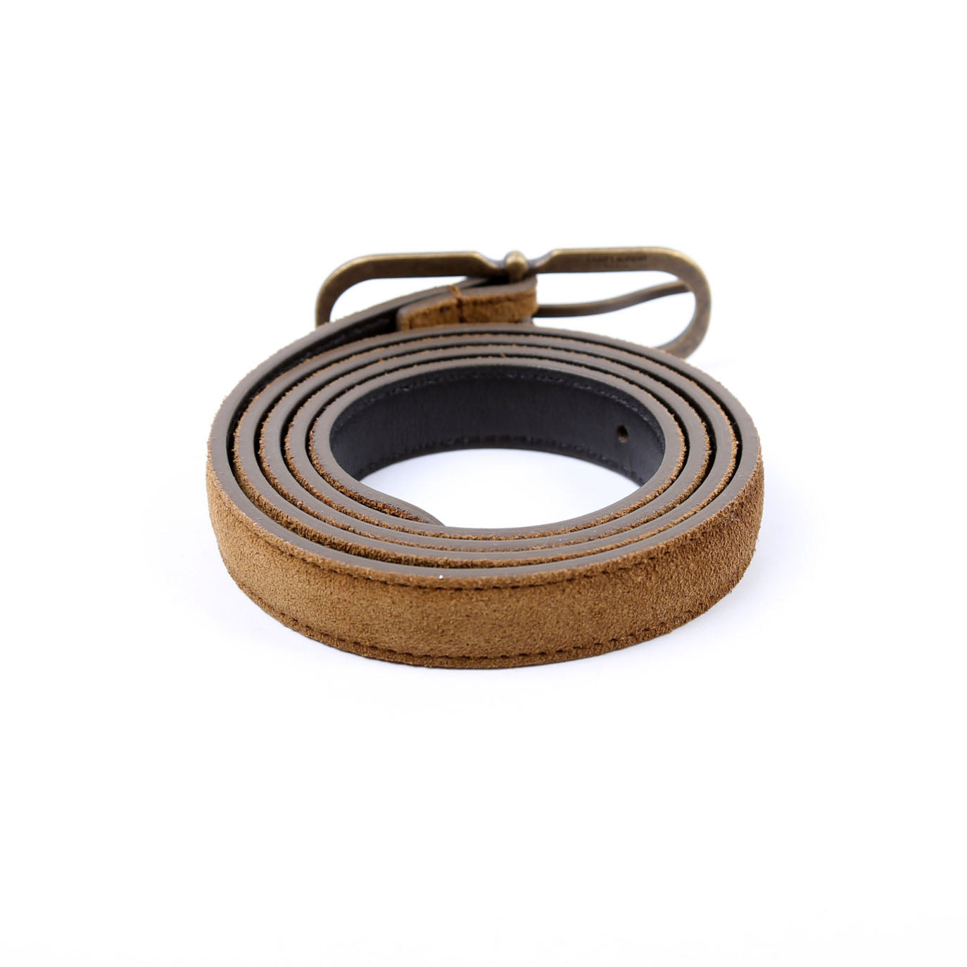 73224 Suede Thin Oval Belt Size 80 Brown