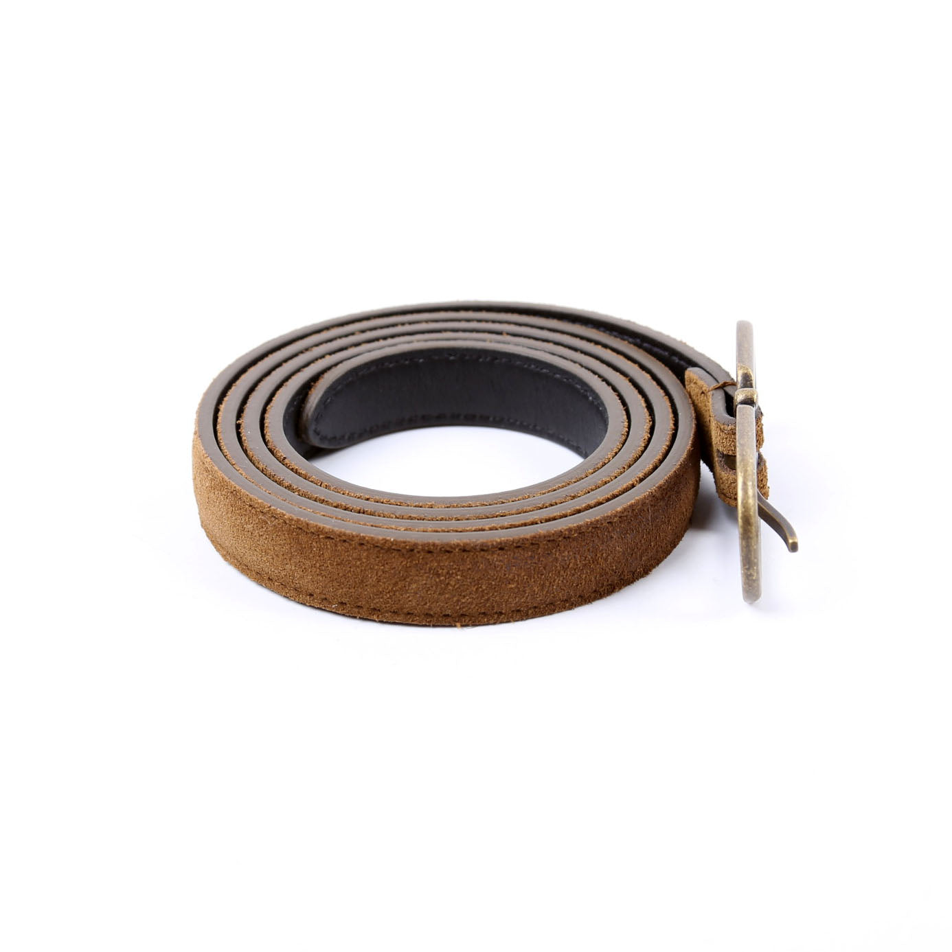 73224 Suede Thin Oval Belt Size 80 Brown