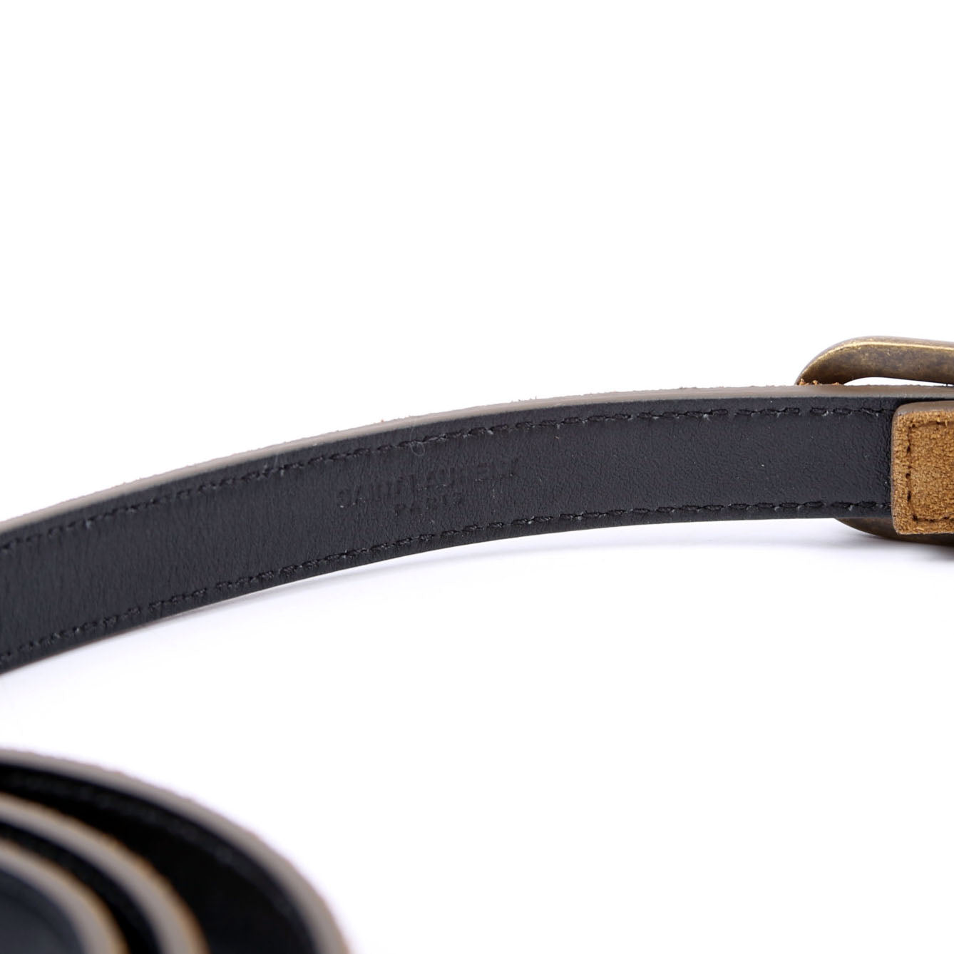 73224 Suede Thin Oval Belt Size 80 Brown