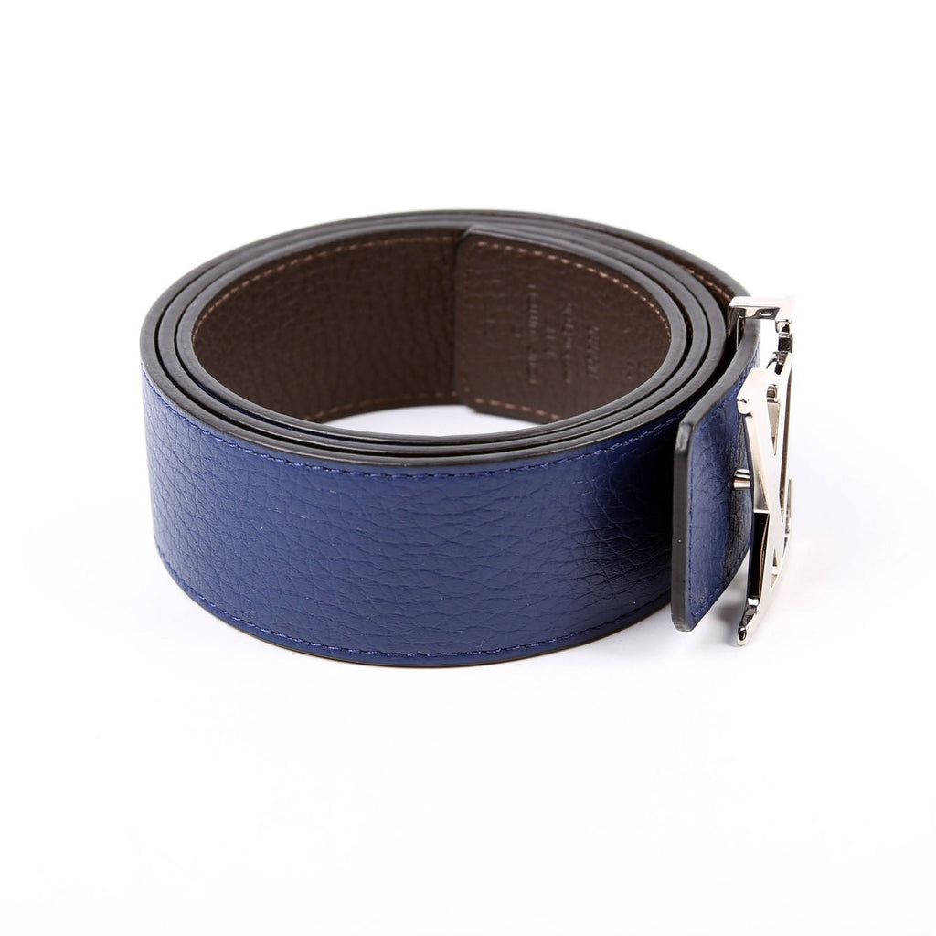 LV Initiales 40MM Reverse Leather Size 90/36 Blue/Brown
