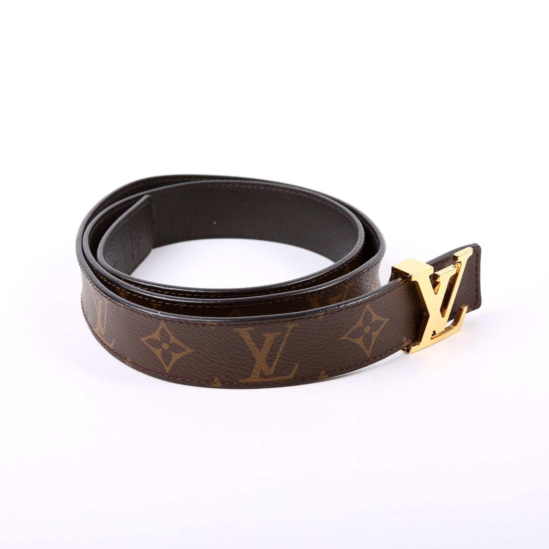 LV Initiales 30MM Reverse Leather/Monogram Size 90/36