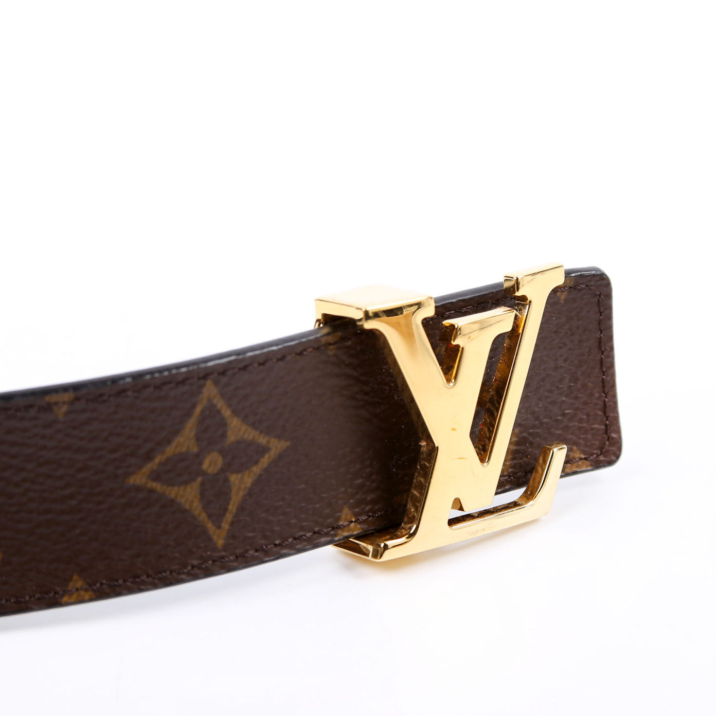 LV Initiales 30MM Reverse Leather/Monogram Size 90/36
