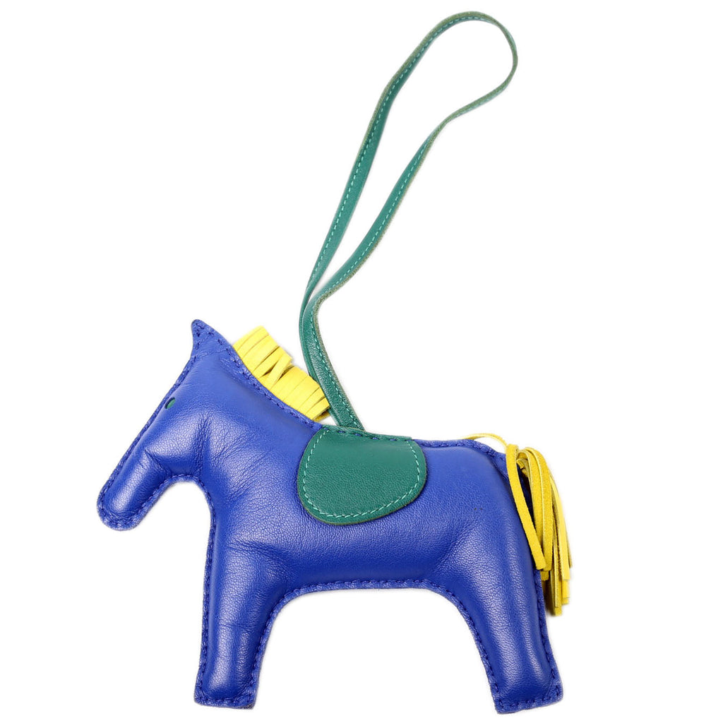 Rodeo Horse Charm Lambskin GM Blue/Multicolor