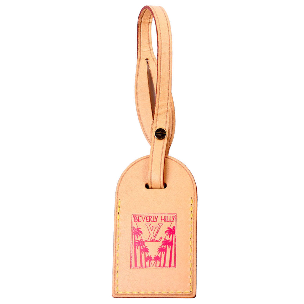 Luggage Tag W/Beverly Hills Stamp Brown